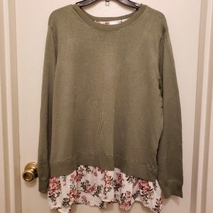 Time & True Split Back Sweater